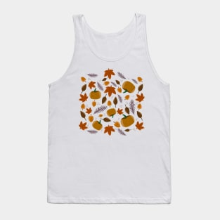 Autumn Leaves Pumpkin Pattern Tank Top